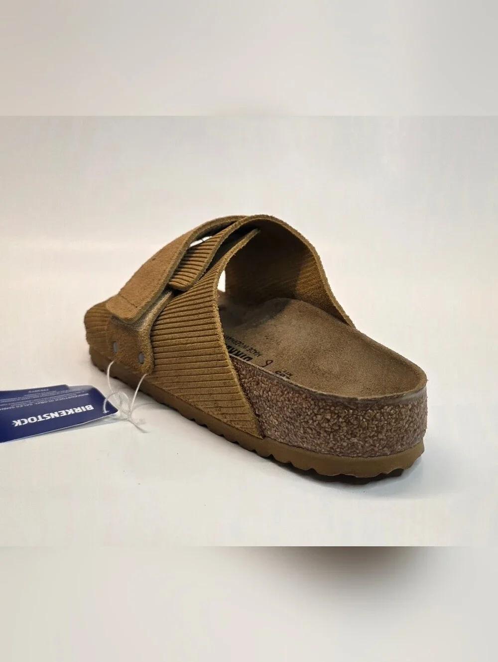 BIRKENSTOCK Kyoto Suede Leather Embossed Corduroy Cork Brown 44 Men's Size 11
